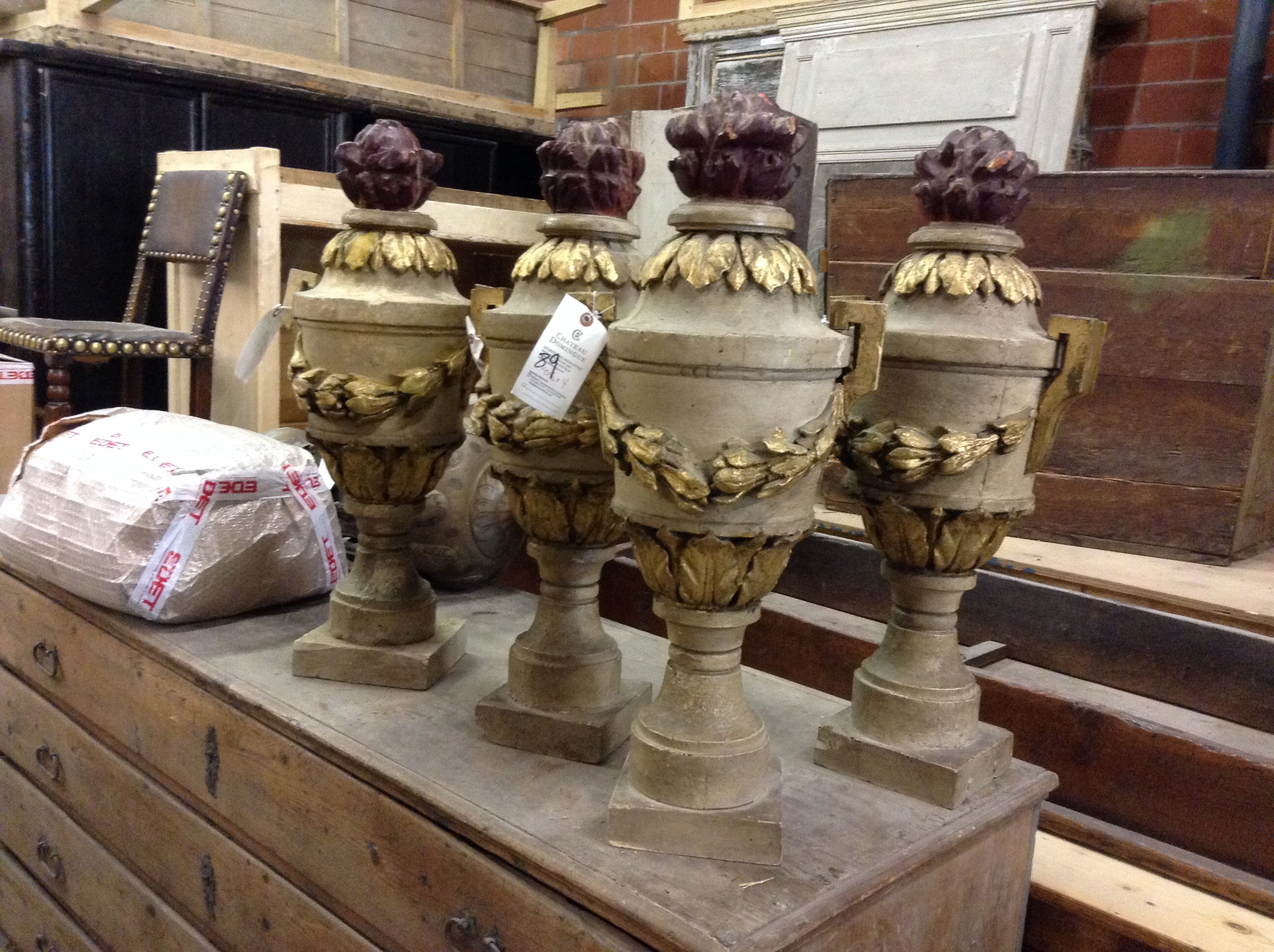 Pair of 18th c. Italian Wooden Pot au Feu Lamps - image 7